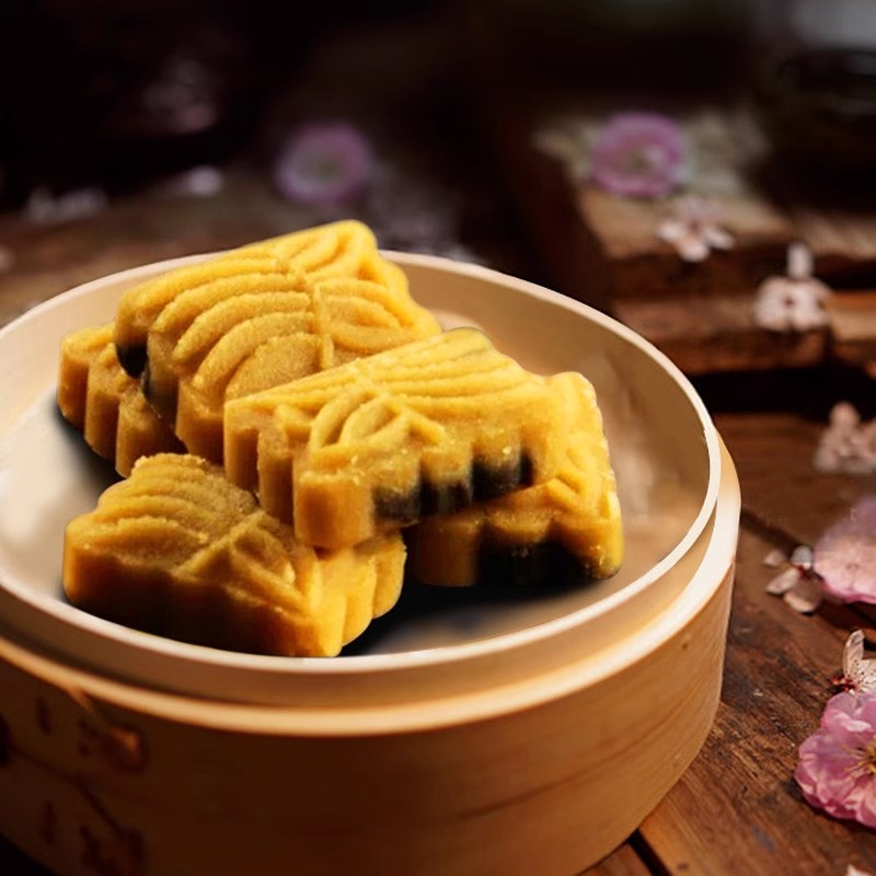 汪玉霞武汉特产传统老式糕点手作金装绿豆糕8粒装豆沙馅传统风味