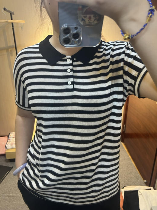 【夏装爆款翻单款莱赛尔纤维亚麻】水淼2025夏新品休闲宽松凉快翻领短袖0716 商品图3