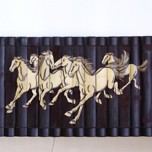 48cm八骏图°竹雕画简书 商品图2