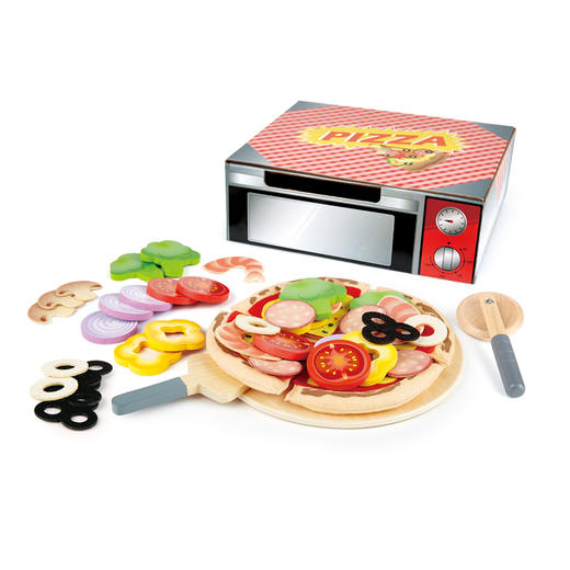 Hape过家家玩具 披萨烤箱套日料寿司乌冬面甜点厨房玩具3-6岁男孩女孩 E3173花式披萨和烤箱 商品图3
