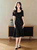 奢姿2025年夏季新款大码女装气质方领连衣裙胖妹妹开叉时尚裙子9932868123【1】 商品缩略图3