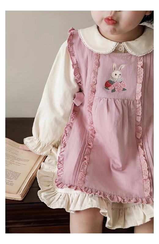 裁缝学苑TQ152娃娃领连衣裙纸样儿童木耳边无袖背心罩裙套装样板 商品图3