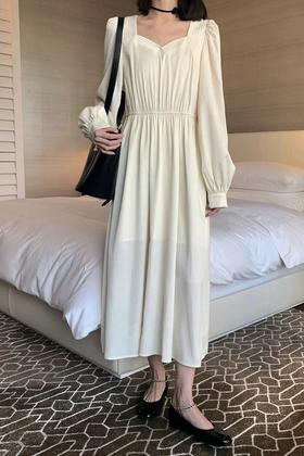 L.Fleuri 法式气质压褶连衣裙 17891