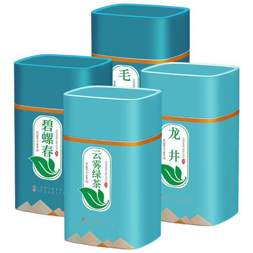 强韵四大绿茶碧螺春新茶组合装罐装散装500g送杯子 商品图0