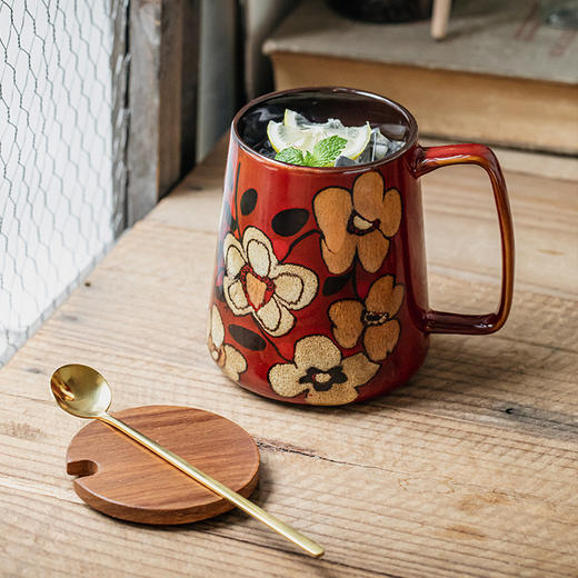 【国风手绘杯子】自有设计款700ml办公大水杯中国风手绘杯子陶瓷马克杯 商品图2