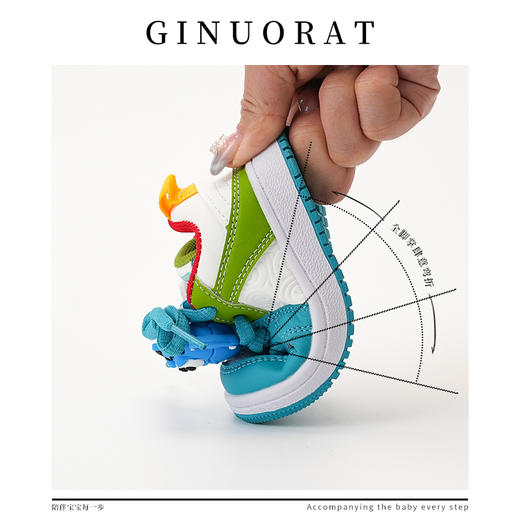 奇诺鼠儿童运动鞋鸳鸯豆春秋低帮软底板鞋婴儿魔术贴透气学步鞋 商品图3