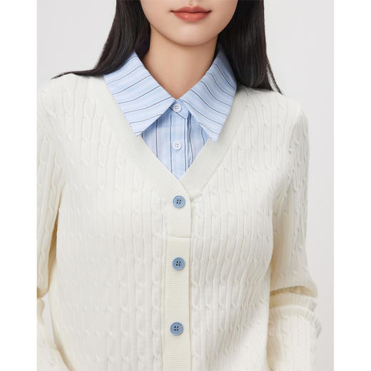 IEF/爱依服2025春季 韩版文艺知性气质通勤百搭假两件毛织上衣N39399 商品图3