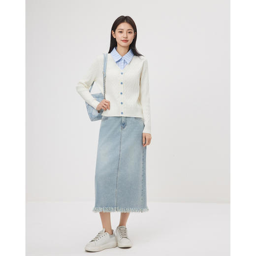 IEF/爱依服2025春季 韩版文艺知性气质通勤百搭假两件毛织上衣N39399 商品图2