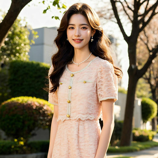 奢姿大码女装2025夏季胖妹妹轻奢休闲连衣裙圆领假两件拼接裙子9952890354 商品图2