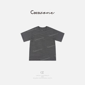 COCO ZONE 2025条纹撞色圆领休闲短袖T恤CD2A0444