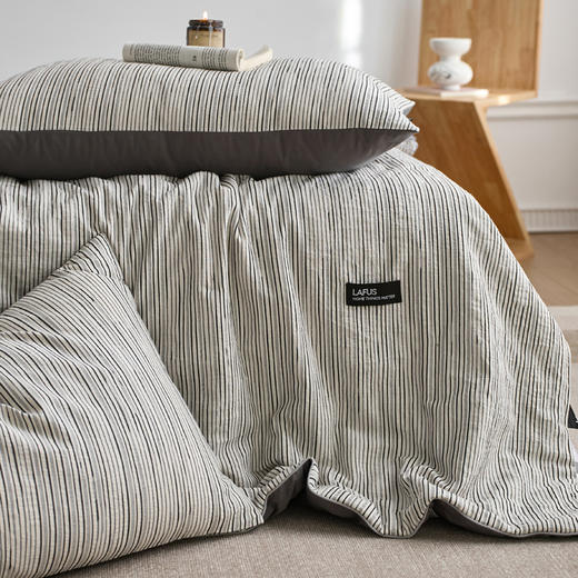 自然醒原创侘寂夏被全棉色织提花轻奢夏季空调被薄被子被芯床单床品四件套LFS 商品图5