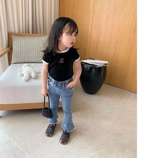 【超值39.9任选2款！】糖果色冰丝短袖t恤 新款韩版女童宝宝 男童夏装百搭洋气 捆条边中小童上衣-QQ 商品图5