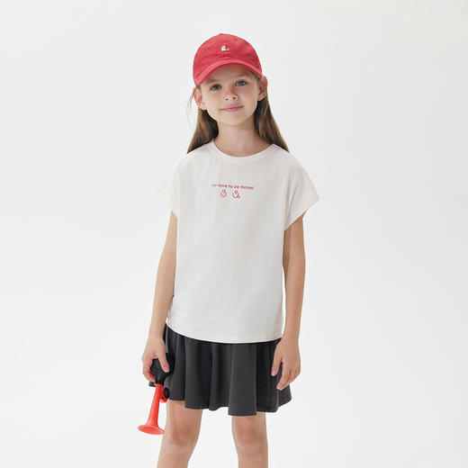 [棉感速干]马克珍妮女童宽松短袖速干T恤儿童上衣夏装新款240322 商品图1