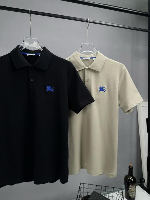 B家 格纹领/刺绣 丝光珠地棉 翻领短袖POLO衫 Z-15089 商品图5