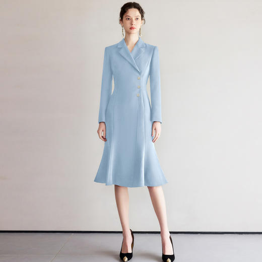 IWY/气质蓝色鱼尾包臀裙赫本风高级感新款女秋冬性感裙子西装裙子Q1250 商品图0