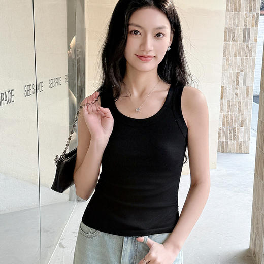 夏季【莱赛尔U型显瘦背心】百搭神器休闲 时尚潮流外穿螺纹无袖背心女 商品图5