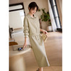 【春夏新品】熙世界绿色通勤卫衣套装女2025春秋新款休闲翻领上衣半身裙两件套 商品缩略图3