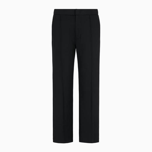 EMPORIO ARMANI 阿玛尼 男士 EA 徽标牌罗纹平纹针织休闲裤 黑色 EM000969 AF13488 UC001 商品图0