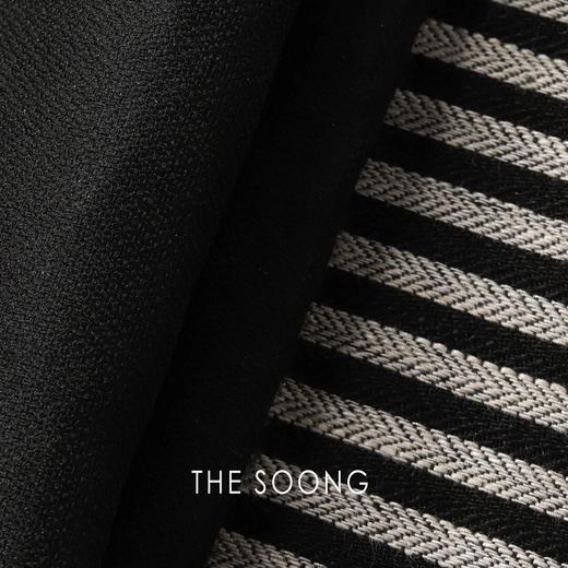 THESOONG"腔调共生"100%天然亚麻黑白条纹中腰休闲裤HWKZ6640 商品图3