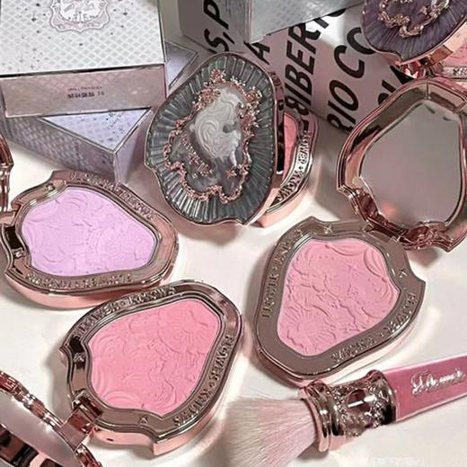 花知晓独角兽人鱼宝石浮雕腮红腮紫膨胀色雪霜珍珠哑光高光一体盘 商品图0