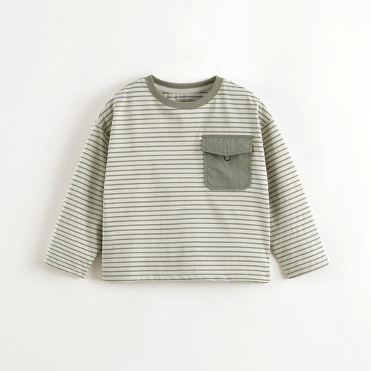 马克珍妮男童山系户外纯棉条纹T恤2025年春装新款250109 商品图2