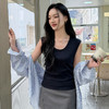 春夏新品【U型领宽肩带背心】无袖上衣 遮副乳百搭外穿宽松莱赛尔棉螺纹背心女  商品缩略图12
