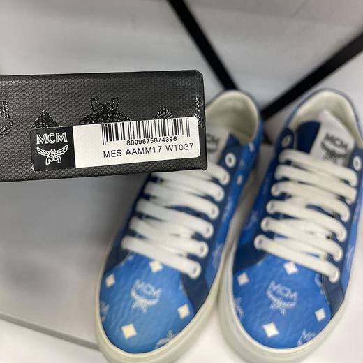 MCM 女士春秋系带经典白色印花圆头运动休闲鞋 商品图4