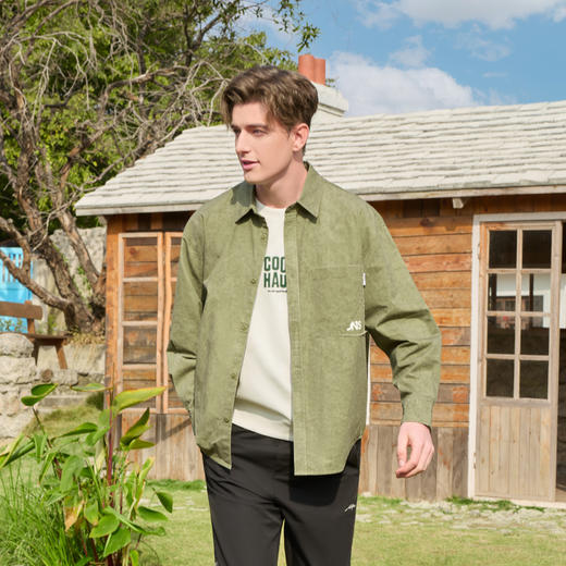 半身缘男装 春季简约口袋背后印花字母衬衫251212P01012035 商品图2