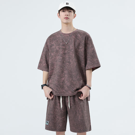 【特大码】【空气层】【DSY】大依优型大码圆领短袖T恤短裤套装夏季加肥加大肥佬休闲宽松透气上衣男士半袖夏装300斤 商品图7