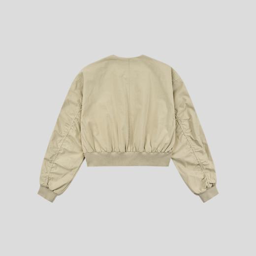 GOODBAI 粗体logo无领口袋拉链收腰外套 商品图2