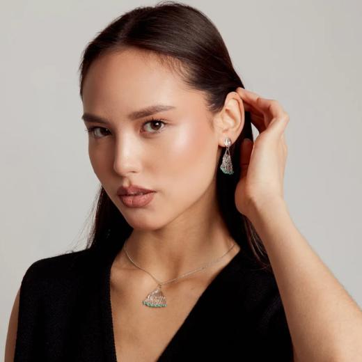 心艺手作：绿松石扇形耳环/项链 Fan Earrings/Necklace in Turquoise 商品图3