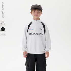 马克珍妮男童轻潮立领运动卫衣儿童宽松外套2025年春装新款250070