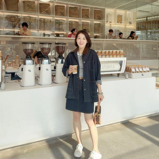 火桐hooton 蚕丝牛仔 及膝牛仔半裙99033 商品图2