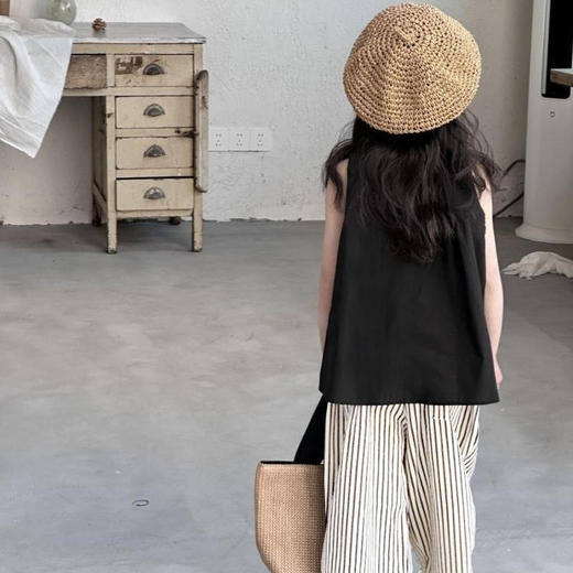 【甜美纯色裙裤套装】儿童裙裤套装女宝宝背心吊带裙直筒裤夏装女童纯色半身裙条纹裤子 商品图3