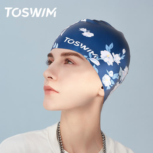 泳镜侠推荐！TOSWIM不勒头长发防水保护头发硅胶游泳帽子男女通用 商品图1