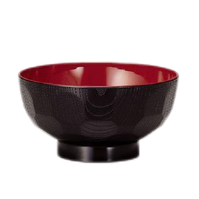 日本进口石田PC汤碗 龟甲内红