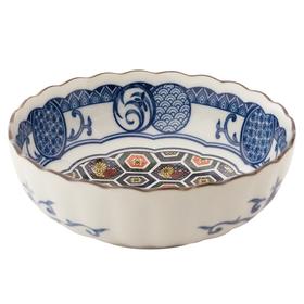 日本进口MARUSANKONDO小纹碗4.5寸蓝色