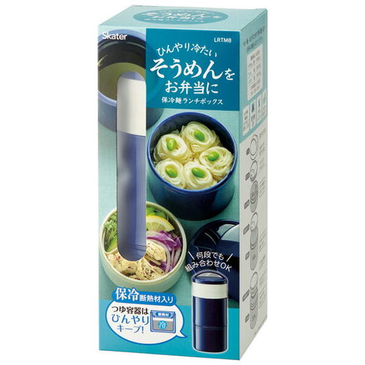 日本进口Skater保冷面条用饭盒蓝色 商品图0