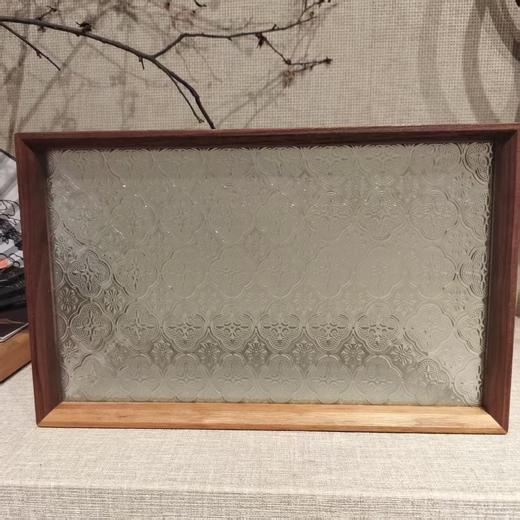 长方形带玻璃茶盘32*20*3cm 商品图0