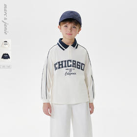 马克珍妮男童休闲学院POLO领T恤 儿童上衣2025年春装新款250083