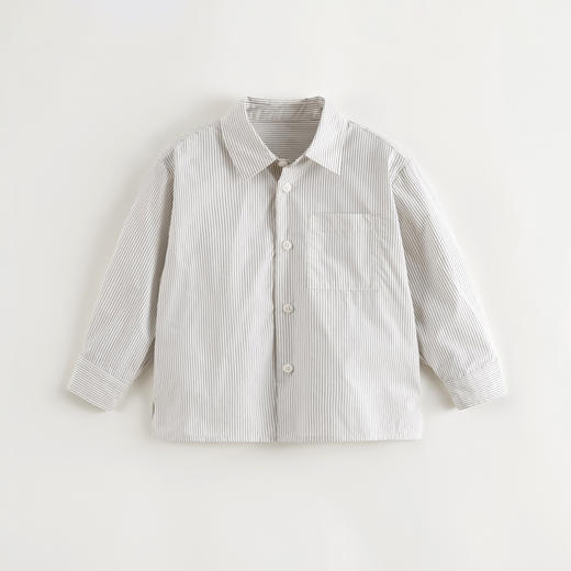 马克珍妮男童清新条纹衬衫儿童纯棉休闲衬衣2025年春装新款550501 商品图2