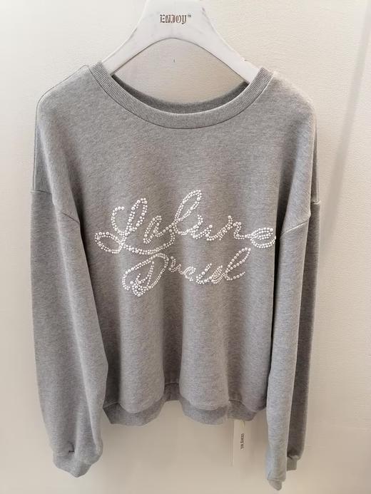 【门店同款】ENJOY秋季珍珠钉珠慵懒卫衣 159225640 商品图0