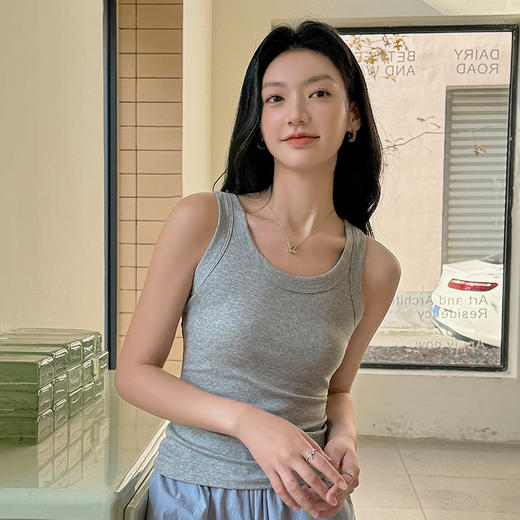 夏季【莱赛尔U型显瘦背心】百搭神器休闲 时尚潮流外穿螺纹无袖背心女 商品图8