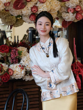 瑕疵|盛唐牡丹 |喜上眉梢手推绣对襟上衣[特价品]](特殊商品不退不换)