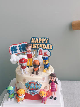 「男孩」翻糖装饰红白配色汪汪队