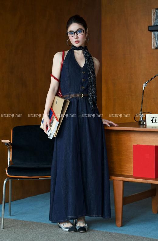 【门店同款】ENJOY春季“盐貌似糖”牛仔挂脖裙 161943077 商品图4