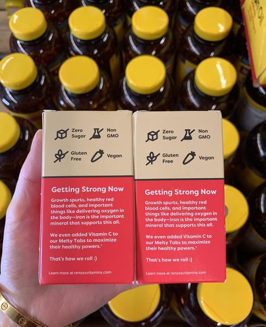 到手价258元 Renzos儿童补铁速溶片90片 儿童铁元  美国代购，无中文标签，介意慎拍 商品图3