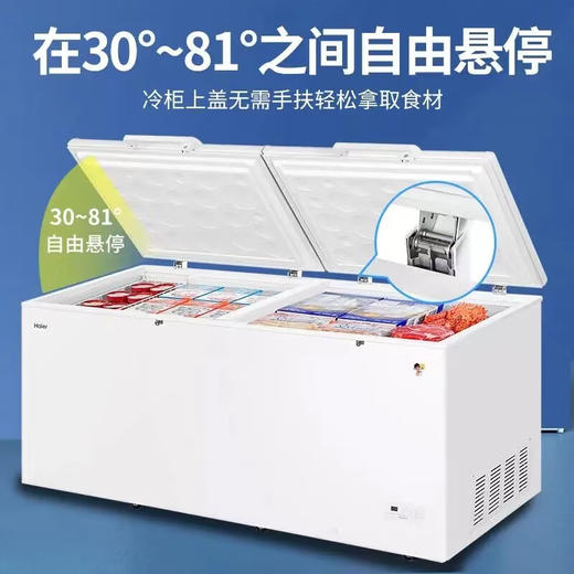 海尔（Haier）冰柜家用商用大容量双开门冰柜300/500升以上一级能效超低温海鲜速冻全冷冻冷藏茶叶卧式冷柜冰箱 719升双开门商用大容量+长1.86米 719L 商品图6