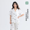 美季美优睡衣女士夏天2025新款衬衫领短袖冰丝高级感印花家居服 商品缩略图2