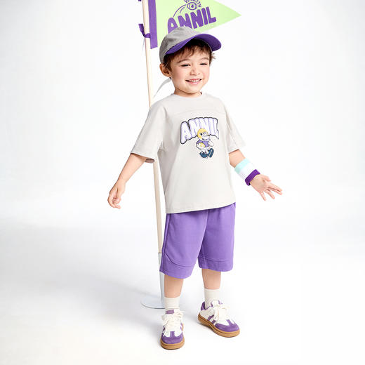 男童SORONA凉感短袖针织套装夏季新款安奈儿童装实体店同款XB521606 商品图5